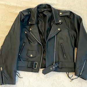 Genuine Leather Biker Jacket XL UNISEX